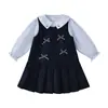 [7A Antibacteriano] Conjunto de Vestido Colete para Meninas Outono 2026 Estilo Francês Roupa Infantil Elegante Camisa Conjunto de Duas Peças para Bebê