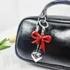 Novo Chaveiro Pingente Coração Vermelho Pingente Laço Dongdaemun Penduricalho de Bolsa Joia Elegante de Acrílico