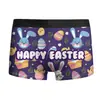 Ovo de Dinossauro Diversão de Páscoa Europeia e Americana Impressão 3D Saint-Pa Roupa Íntima Masculina Adulto Boxer Respirável de Cintura Média com Saco