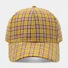 Gorra de Béisbol a Cuadros Bloque de Color Retro Artístico Estilo Coreano Moda Casual Sombrero de Sol para Mujer Otoño Invierno Viajes al Aire Libre Sombrero de Protección Solar