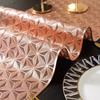 Venta caliente mantel de PVC camino de mesa dorado camino de mesa de 90CM toalla de mesa de PVC toalla larga con forma de flor aislamiento térmico antideslizante toalla de mesa