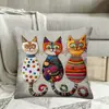 Funda de almohada para sofá transfronteriza, felpa corta agradable a la piel, funda de almohada de gato animal lindo, funda de cojín para sala de estar, no incluye relleno