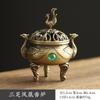 Nuevo Chinoiserie Aleación de Cobre Calabaza Abanico Dragón y Fénix Horno Placa Pipa Quemador de Incienso Tabletas de Aromaterapia Xiaoxiangyun Incienso de Sándalo