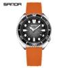 Relógio de Pulso Masculino Sanda com Bússola Giratória, Quartzo, À Prova D'água, com Calendário, Pulseira Desmontável, Luminoso, Promoção Quente