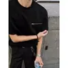 Camiseta negra de cuello redondo y manga corta para hombre, nuevo diseño de verano, camiseta de media manga con cremallera, top de manga tres cuartos, secado rápido