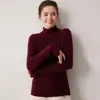 Suéter de cachemira para mujer, 100% cachemira pura, prenda de alta calidad, cuello alto, corte ajustado, suéter de punto, top base ajustado