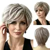 AliExpress Europa e Estados Unidos comércio exterior peruca feminina cabelo curto cor mista peruca de fibra química temu fornecimento atacadista transfronteiriço de uma geração de cabelo