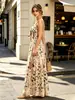 Vestido tipo camisola europeo y americano de AliExpress Amazon con estampado floral colorido y escote en V adelgazante