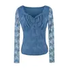 Camiseta de manga larga para mujer, de estilo francés, con un encaje único, puro y seductor, perfecta para otoño e invierno, que irradia un encanto chic y elegante, ideal como capa interior o camiseta básica
