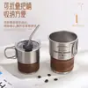 Taza de Paso de Acero Inoxidable 304 de una Sola Capa para Exteriores 290ml Taza de Cerveza para Acampar Taza de Café con LOGOTIPO Impreso Tapa de Madera Anti-quemaduras
