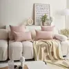 Fábrica direta atacado bolsa macia cor sólida textura linho sofá sala de estar decoração fronha de cabeceira Escritório cintura