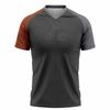 Camiseta deportiva de manga corta con cuello en V para hombre, personalizada, de producción en fábrica, con malla de poliéster absorbente de humedad y estampado por sublimación.