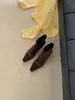 Botas de tornozelo com bico quadrado e salto fino, coleção outono 2026, elegantes botas de camurça plissada de cano médio para mulheres