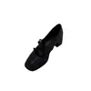 Versión de Piel de Oveja~Zapatos Mary Jane Cuadrados de Cuero Genuino Estilo Retro Francés para Mujer con Correas Cruzadas y Lazo, Tacón Grueso Suave Zapatos de Salón