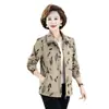 Nueva colección de primavera y otoño: Tops elegantes y de moda para madres, con cuello de solapa, estilo chaqueta corta y corte holgado que estiliza, adecuados para mujeres de mediana edad y mayores