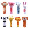 Sonajero de mano de peluche para bebé con palo bb sonajero de mano de peluche de animal palo bb llamada de dibujos animados para bebé palo mecedor de mano para bebé