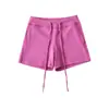 Shorts Esportivos Femininos Estilo Americano Picante com Cordão, Nova Moda de Verão Slim-Fit Casual para Corrida