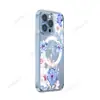 Funda Transparente con Anillo Magnético Magsafe de Flor en Tinta Azul Claro para Teléfono Móvil Iphone18Pro Venta al por Mayor de Fábrica Apple