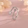 Anillo Abierto de Instrumento Musical de Estrella Pentagrama Envuelto de Doble Capa Yixuan con Circonita Moda Estrella de Rock Hip-hop Anillo de Guitarra