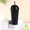 Taza de paja de moda exclusiva transfronteriza tapa de arco taza de bebida recta taza de bebida de té de leche plástico PP multicolor con purpurina taza de agua al por mayor