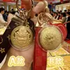 Atacado de Fábrica Fornecimento Shuibei Ouro Imitado 999 Estilo Chinês Deus da Riqueza Amarelo Chaveiro da Fortuna Atacado de Fábrica Pingente de Bolsa