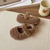 Zapatos de invierno peludos para exteriores estilo coreano para niñas, modernos y únicos, versátiles de suela blanda, forrados de felpa, cálidos, tipo botín para bebés niñas