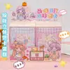Domi Niña Pequeña Serie Tienda de Comestibles Material de Dibujos Animados Tarjetas de Felicitación Hechas a Mano Decoración Linda Bendición Festiva Tarjetas de Felicitación Sobres