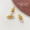 Banho de Ouro Real Cor que Preserva Estilo Antigo Zircônio Incrustado Pérola Espaçador Rosa Pingente Pulseira Feita à Mão DIY Acessórios para Joias com Contas