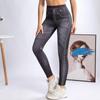 Calça legging estampada jeans imitação justa de cintura alta transfronteiriça, sexy europeia e americana, com bolso falso
