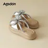 Chinelos Aogushi Deng de Solado Grosso Femininos 2026 Novos Sandálias de Verão que Aumentam a Altura Chinelos de Praia Peça Única Slip-on Sapatos de Praia Leves