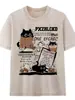 Camiseta de Manga Corta de Algodón Puro Lavada Vintage Talla Grande con Cordón Hombro Normal para Mujer, Top Holgado de Estampado Retro de Verano Nicho
