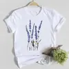 Camiseta de Manga Corta con Estampado de Flores Nuevo 2025 para Mujer, Top Casual de Manga Corta