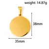 Nuevo producto transfronterizo: Colgante Redondo de Acero Inoxidable Espejo, Placa Redonda con Cierre de Semilla de Melón, Grabado Personalizable, Varios Tamaños, Venta al por Mayor de Joyería