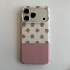 Diseño de patchwork de lunares y rayas, adecuado para funda de teléfono Apple 18P, iPhone 17 Pro Max con bordes redondeados, 16 Pro, estilo minimalista, 15, estilo coreano