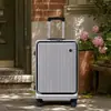 Maleta de Ruedas con Marco de Aluminio de Apertura Frontal de ABS+PC de Fábrica, Maleta de Mano de Apertura Lateral de 20 pulgadas para Hombres y Mujeres, Maleta de Viaje Personalizable