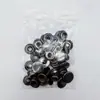 Botones de presión grandes blancos de acero inoxidable 201 color negro gunmetal de 15 mm para uso transfronterizo, tipo broche metálico de cuatro partes, juego de herramientas para botones