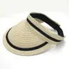 Comercio Exterior Imitación Rafia Sombrero de Copa Vacío Tira Sombrero de Copa Vacío Sombrero de Sol Elástico Nuevo Sombrero de Paja Ala Ancha Diseño de Moda