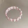 Pulsera de Perlas con Cuentas de Palomitas Estilo Nuevo Cristal Glaseado Cristal de Fresa Temperamento Pulsera de Perlas de Fragancia Pequeña Lujo Ligero Nicho Alta Gama