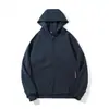 Sudadera con capucha y cremallera para hombre de color azul real, un cárdigan casual de peso pesado, corte holgado, color liso, perfecta para primavera y otoño, y adecuada para ropa deportiva y de ocio