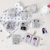 Álbum de Fotos Mini Transparente de Trébol de Cuatro Hojas de Dibujos Animados de 2 Pulgadas Llavero Colgante Creativo de Boutique Portatarjetas de Pegatina de Cabeza Grande para Estudiante