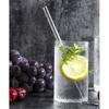 Pajita de vidrio grueso estilo coreano ins transfronteriza transparente creativa resistente al calor de cristal de borosilicato alto recta curva