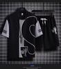 Traje Deportivo Casual Waffluged para Hombre Ropa de Verano a Juego Guapo Manga Corta Camiseta para Hombre Shorts Set de Dos Piezas