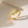 Nuevo anillo de apertura ajustable con circón 3A incrustado, diseño de moda, elementos de estrella, mismo estilo que las celebridades de Internet