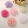Estilo Dulce Princesa Coreana Lunares Plisado Rosa DIY Pinza Cuerda para el Cabello Tocado Broche Ropa Accesorios de Flor