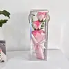 Día del Maestro Nuevo Día de San Valentín Ramo Vertical de Girasol Ramo de Rosas Caja de Regalo Transparente Láser Regalo
