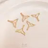 Colgante de Cola de Ballena Sirena Calado en Forma de Abanico de Oro Laminado de 14 Quilates Americano Colores que se Conservan Colgante para Joyería Hecha a Mano DIY