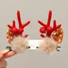 Pinza para el Cabello de Reno Navideño para Mujer Pinza para el Cabello de Fiesta Festiva Accesorio para el Peinado Accesorios de Disfraz Cosplay Lindo Doble Pinza Accesorios para el Cabello