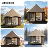Tienda de campaña con área escénica de resort, dos habitaciones, un salón, estructura de membrana con puntal, alojamiento de camping de alta gama, hotel, tienda de campaña europea