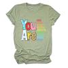 Camiseta divertida transfronteriza europea y americana "Eres como una valiente inteligente" de verano, nueva camiseta de manga corta para mujer en stock