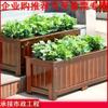 Maceta de madera anticorrosiva, maceta rectangular extragrande para balcón, maceta para verduras, cerca de madera maciza carbonizada, jardinera, macetero para flores carnosas